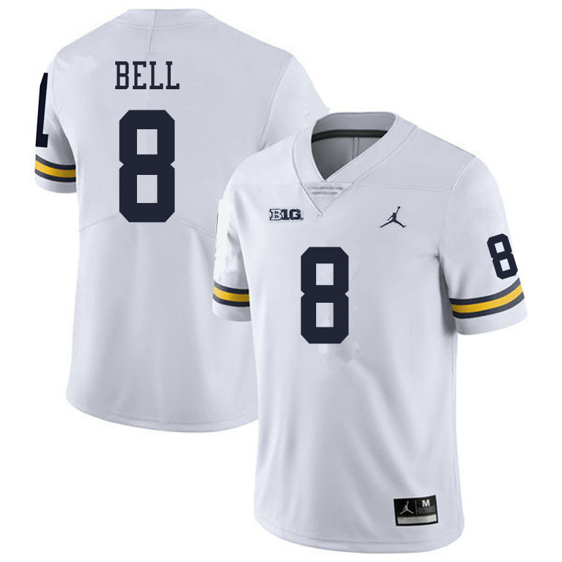 Men #8 Ronnie Bell Michigan Wolverines College Football Jerseys Sale-White